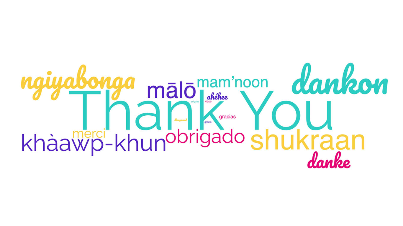 the word thank you in different languages