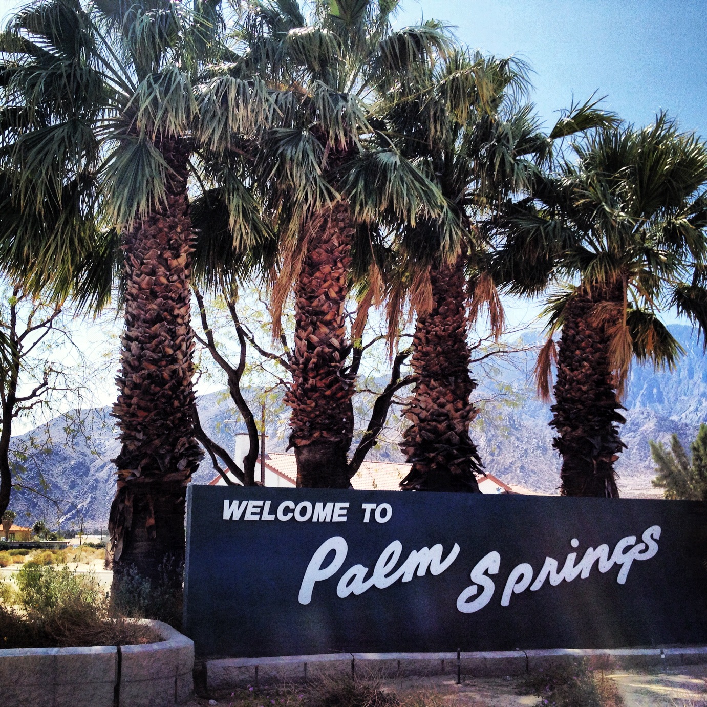 palm springs welcome sign california trails hiking near spots instagram vagabond3 hotel palms road night last