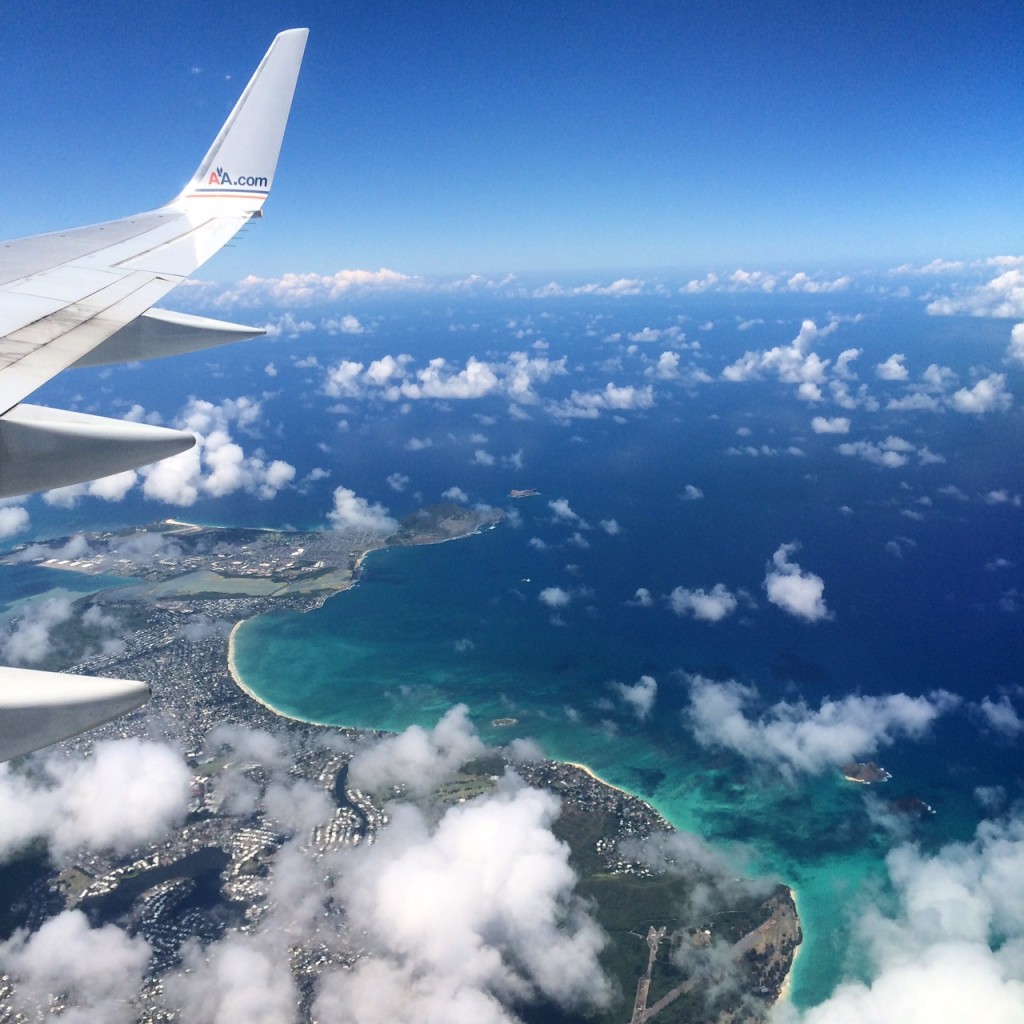 Flying over Oahu