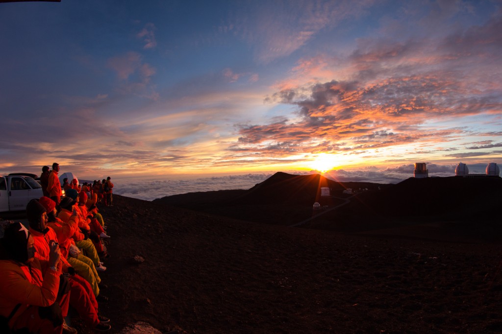 Mauna Kea Sunset People Sitting